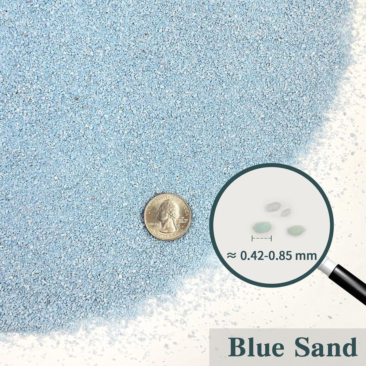 5 lbs Blue Sand, 0.4-0.8 mm Decorative Sand for Aquarium, Fish Tank, Succulents, Candle, Vase