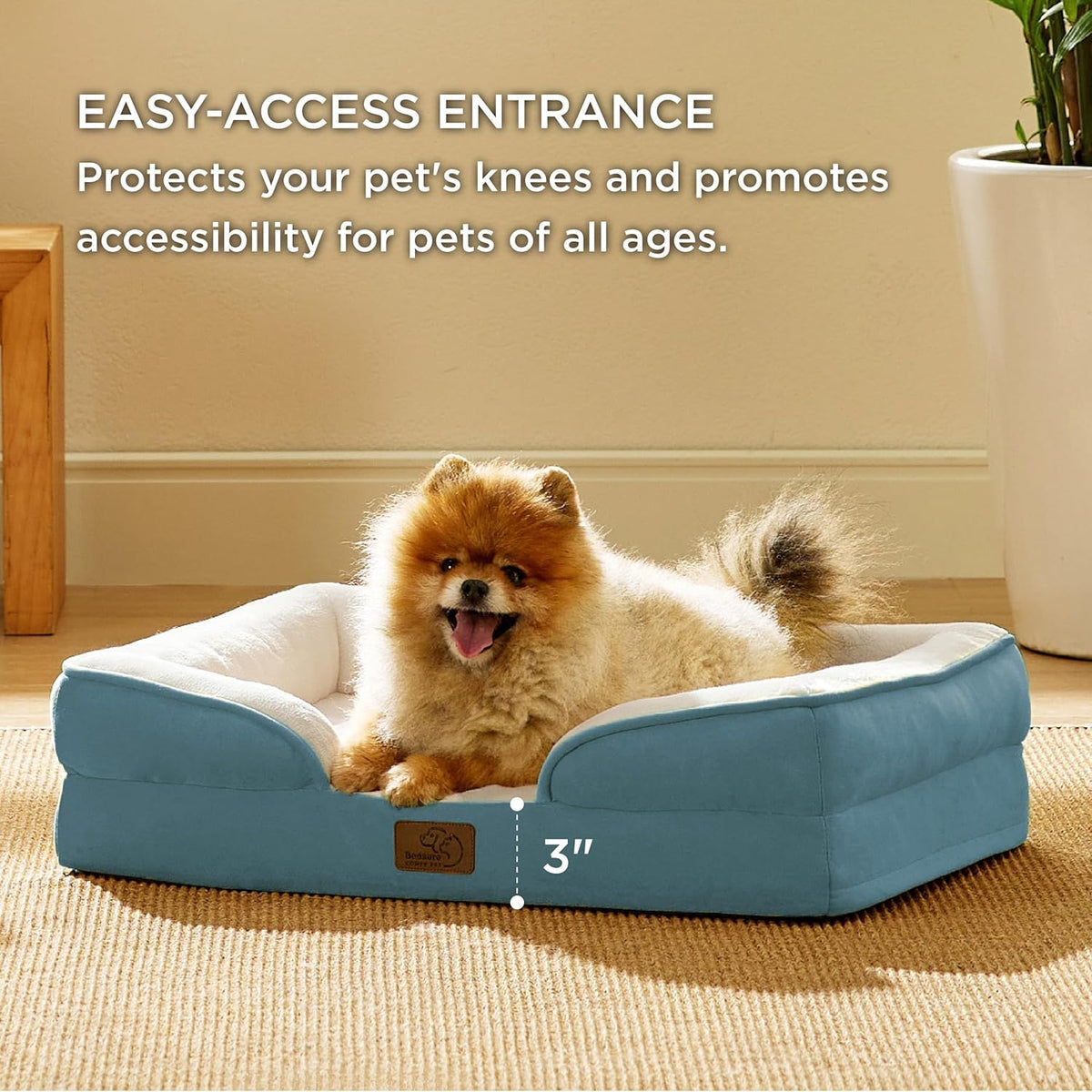 Bedsure Orthopedic Dog Beds for Small Dogs - Washable Small Dog Cat Bed Waterproof, Comfort Pet