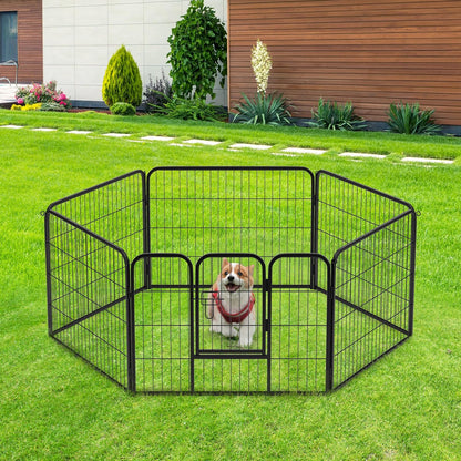 BestPet | Dog Playpen | 24 Inch, 6 Panels | Heavy Duty Metal Pet Exercise Pen | Indoor Outdoor