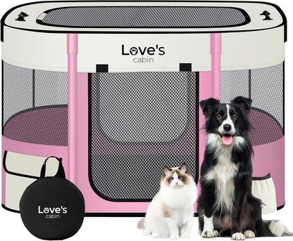 Love's cabin Pet Puppy Dog Playpen, Small Dog Tent Crates Cage Indoor/Outdoor, Portable Exercise