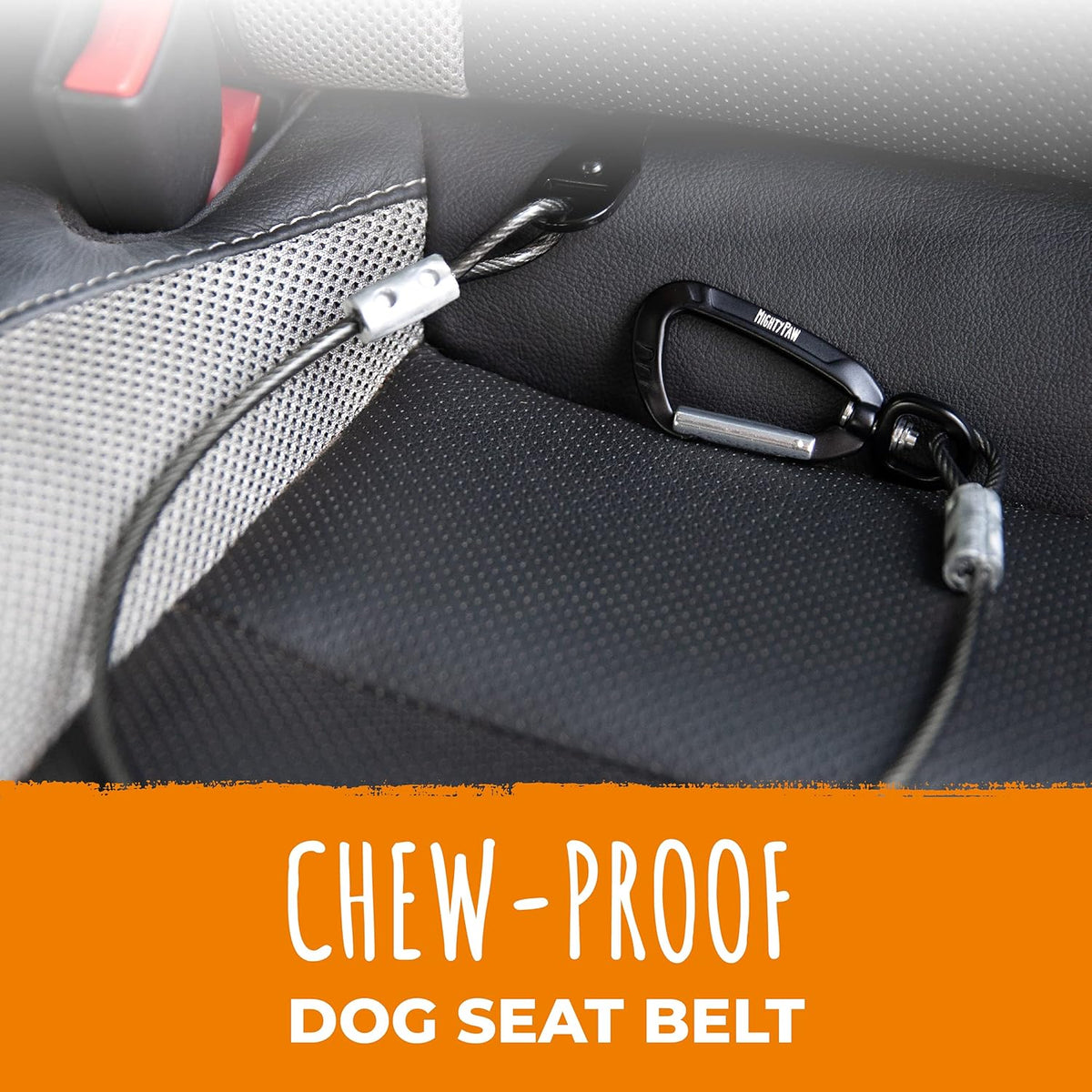 Mighty Paw Dog Seat Belt Vehicle - Chew-Proof Dog Belt - Great for Teething Puppies - Latch Bar