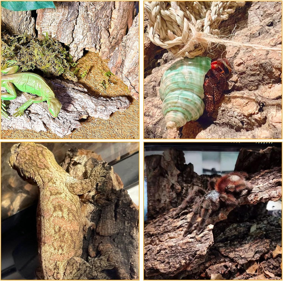 BNOSDM Reptile Terrarium Bark Substrate Bedding Tortoise Natural Cork Bark Reptile Climbing Mat