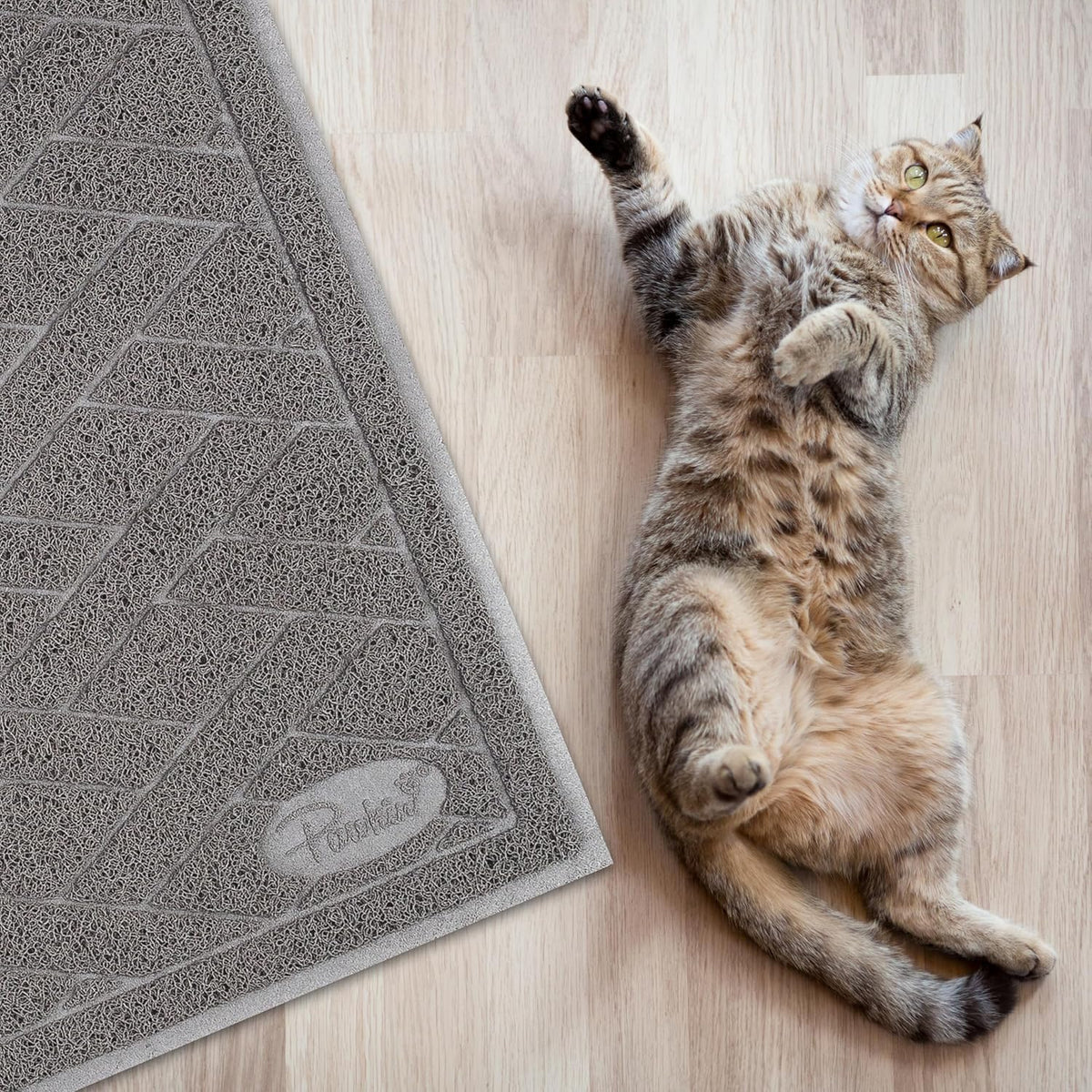 Pawkin Cat Litter Mat, Jumbo XX-Large, 4x3 Feet, Fits Two Litter Boxes or Extra Coverage for One