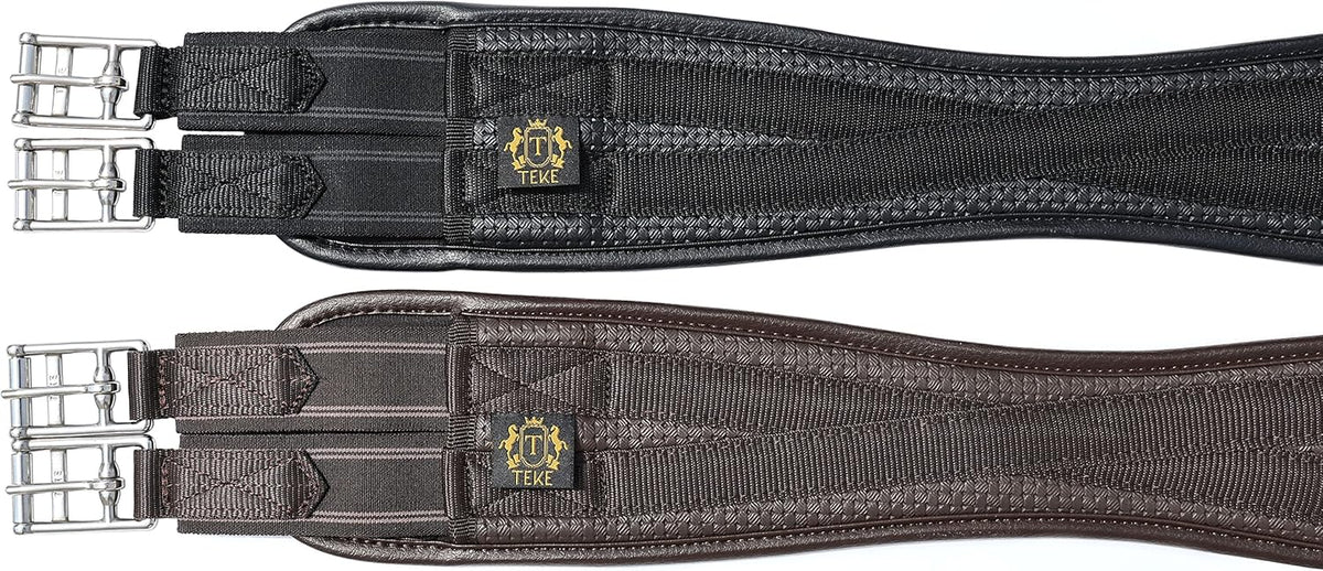 T TEKE Contoured Chafeless Girth for Horses, Airflow Waffle PVC Foam Construction with Double Side