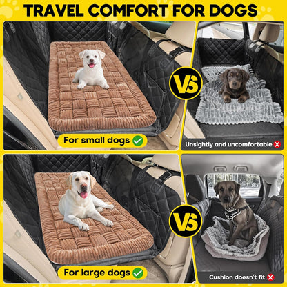 Dog Car Bed Mat, Non-Slip Backseat Extender Pet Blanket, Plaid Dog Bed for SUVs, Sedans & Trucks