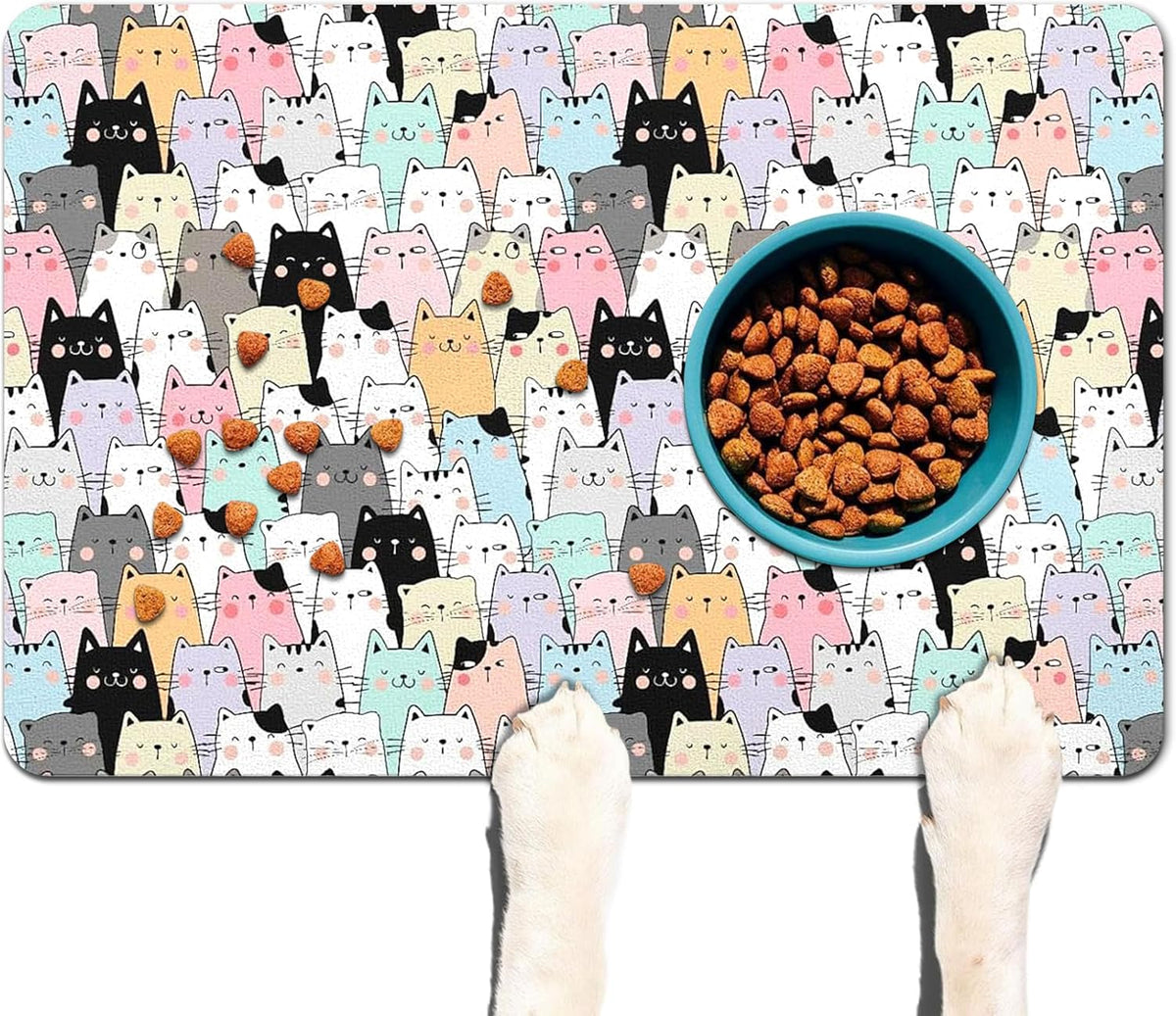 Pet Feeding Mat for Floors Waterproof Dog Mat for Food and Water Absorbent Quick Dry Non Slip mat