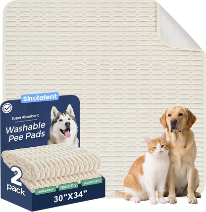 Washable Pee Pads for Dogs, 2 Pack Reusable Puppy Pads Dog Pads, Non-Slip Dog Pee Pads, Leakproof