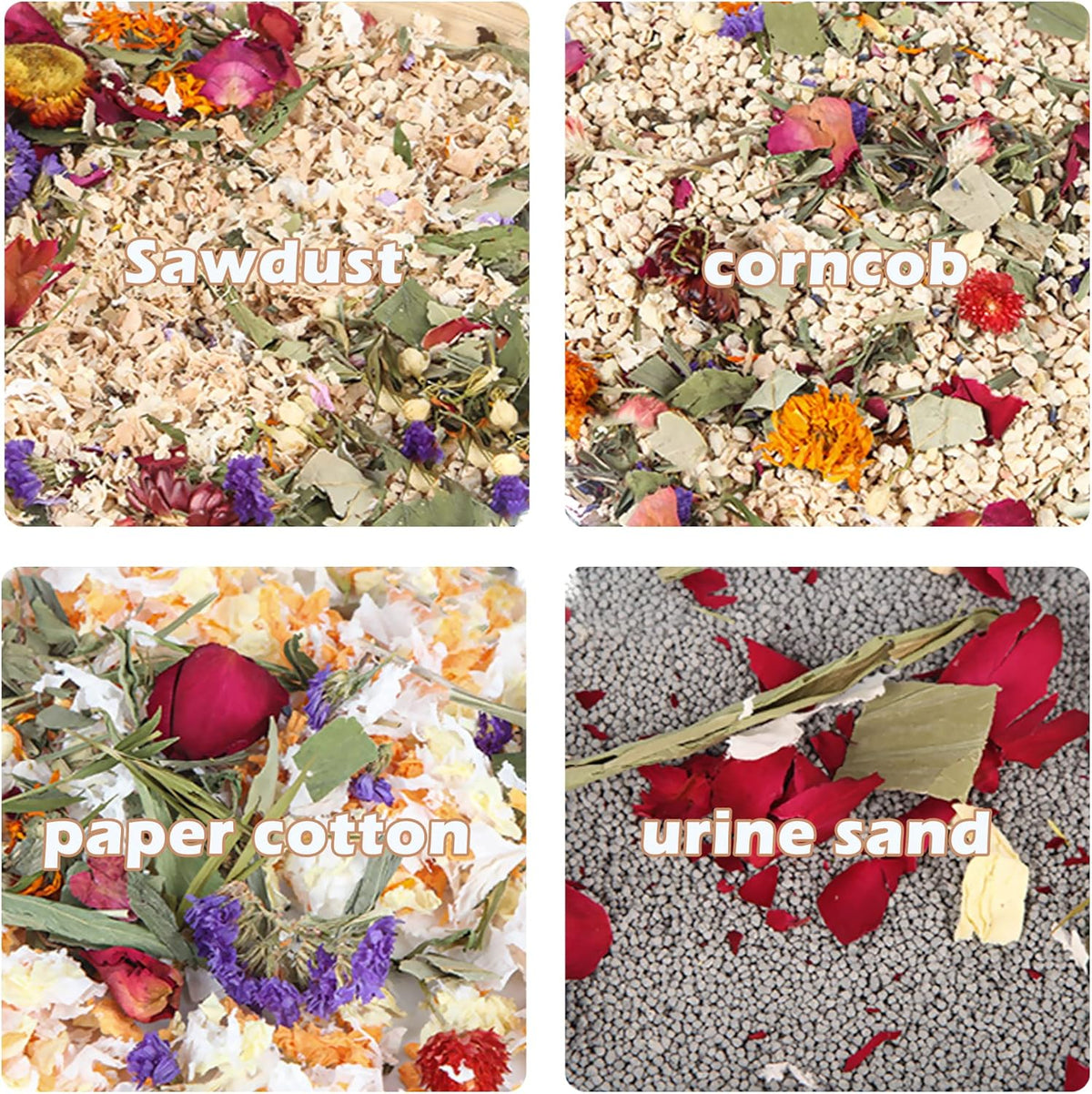 Natural Ear of Grain Flower&Herb Bedding Mate Habitat Decor, Adding Fun Hamster Accessories for