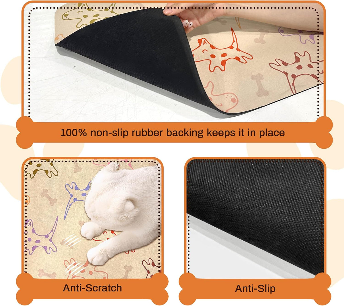 Pet Feeding Mat for Floors Waterproof Dog Mat for Food and Water Absorbent Quick Dry Non Slip mat