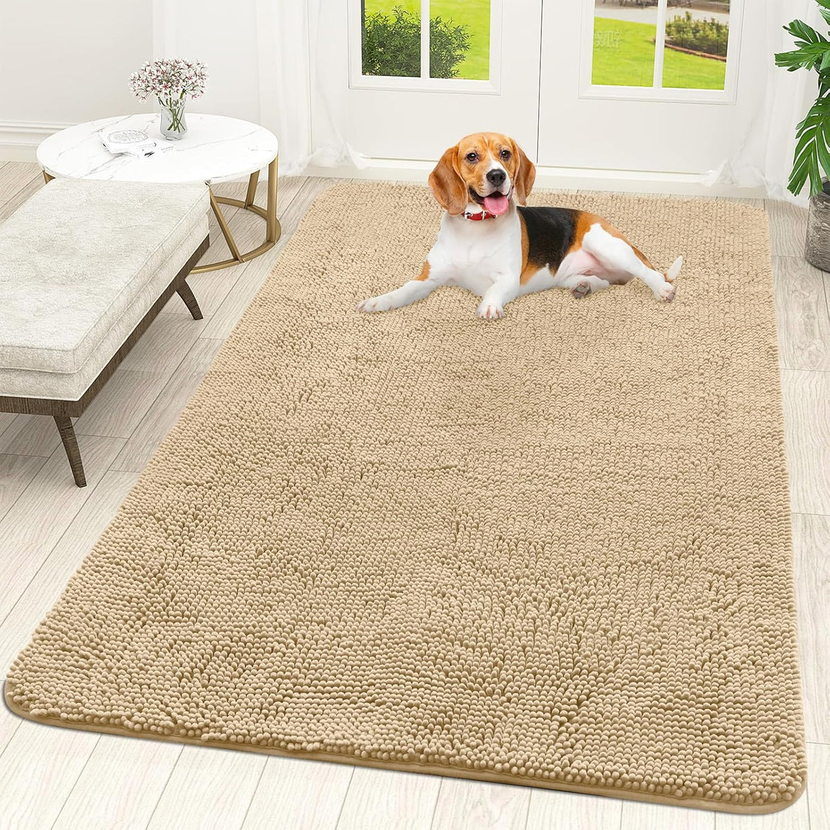 OLANLY Dog Door Mat for Muddy Paws 70x46, Absorbs Moisture and Dirt, Absorbent Non-Slip Washable