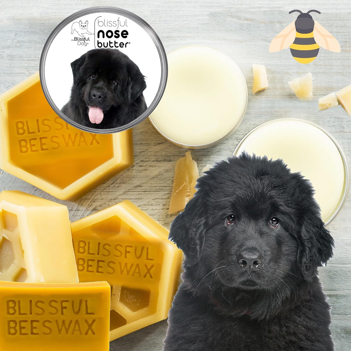 The Blissful Dog Newfoundland Nose Butter for Dry, Cracked Skin, Lick-Safe Dog Nose Balm with