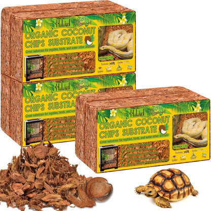 Halatool 6Pack Compressed Coconut Chips Brick Natural Coconut Husk for Reptiles Bedding Coco Coir