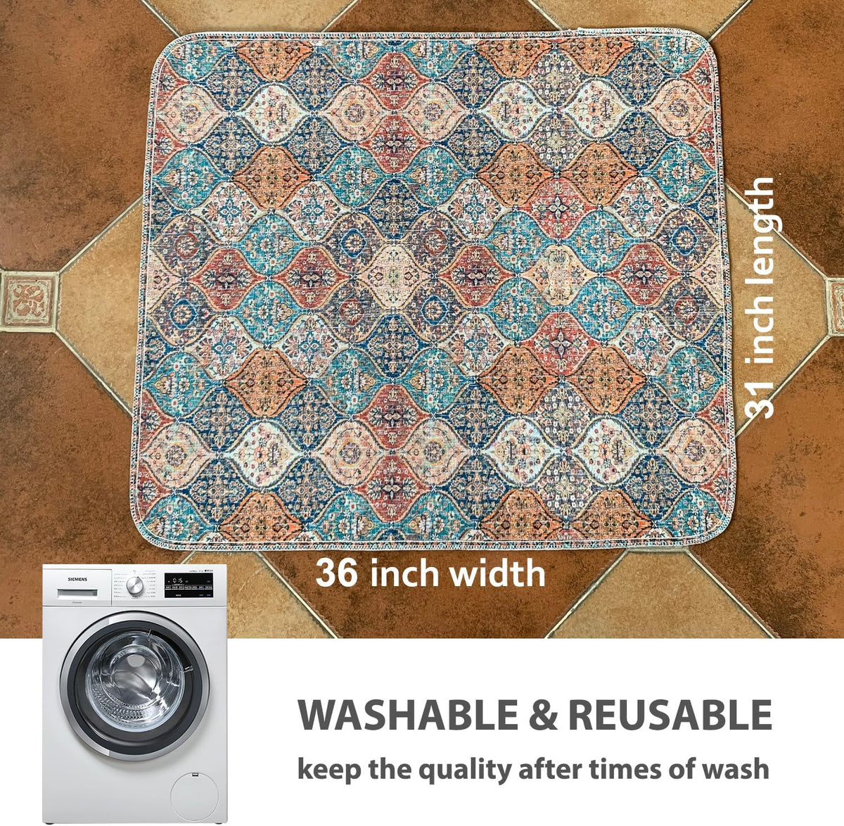 nunubaby Washable Pee Pads for Dogs, Stylish, Non-Slip and Leak-Proof Pee Pads. Reusable Potty Pads