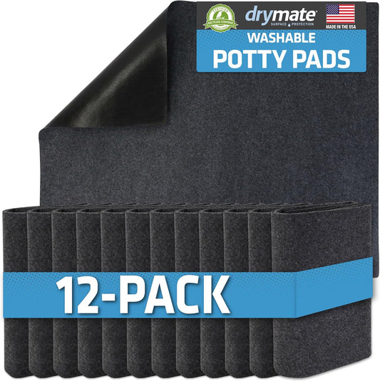 Drymate 12-Pack Washable Pee Pads for Dogs (29x36), Waterproof, Absorbent, Slip-Resistant, Reusable
