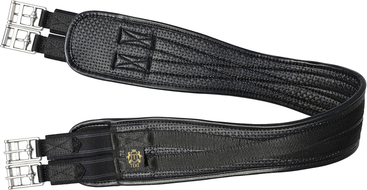 T TEKE Contoured Chafeless Girth for Horses, Airflow Waffle PVC Foam Construction with Double Side