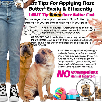 The Blissful Dog Chinese Shar-Pei Nose Butter for Dry, Cracked Skin, Lick-Safe Dog Nose Balm with