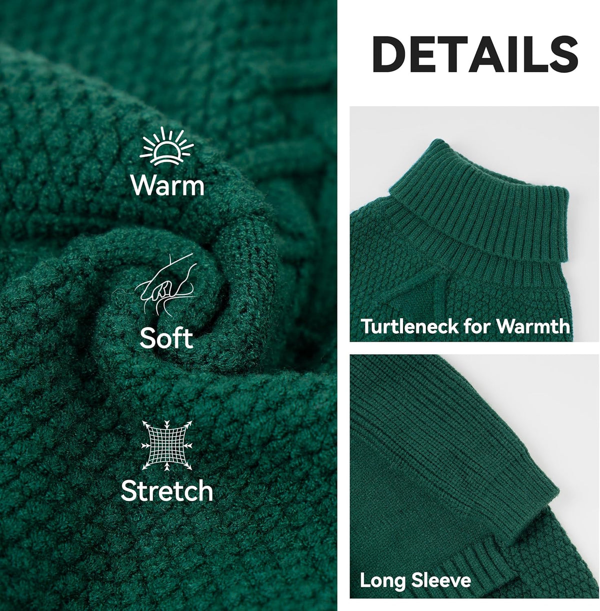 cyeollo 4XL Dog Sweater,Pullover Turtleneck for Large Dogs Classic Knitwear Fall Winter Cold