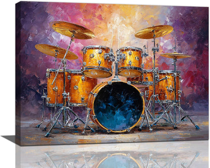 Music Wall Art Graffiti Musical Instruments Canvas Wall Decor Drum Pictures Painting Print Artwork