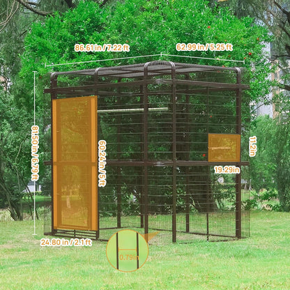 Large Bird Cage for Parakeets Outdoor Bird Aviary Parrot Cage with Perch, Walk-in Heavy Duty