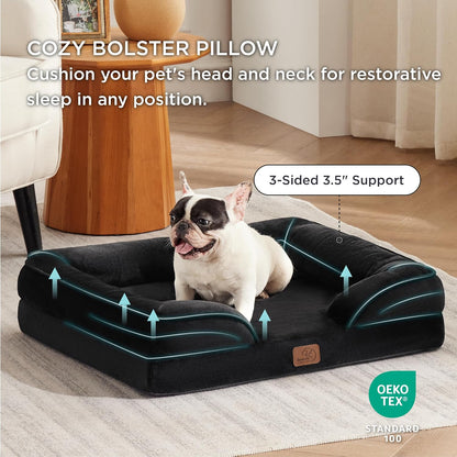 Bedsure Orthopedic Dog Bed Medium Size Dogs - Washable Medium Dog Cat Bed Waterproof, Comfort Pet