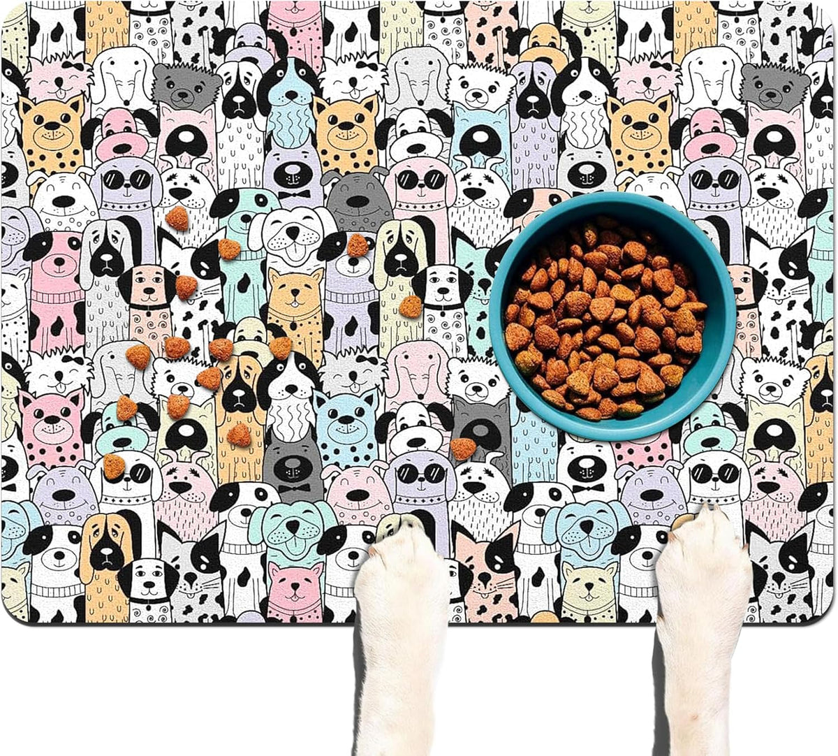 Pet Feeding Mat for Floors Waterproof Dog Mat for Food and Water Absorbent Quick Dry Non Slip mat