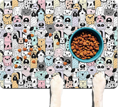 Pet Feeding Mat for Floors Waterproof Dog Mat for Food and Water Absorbent Quick Dry Non Slip mat