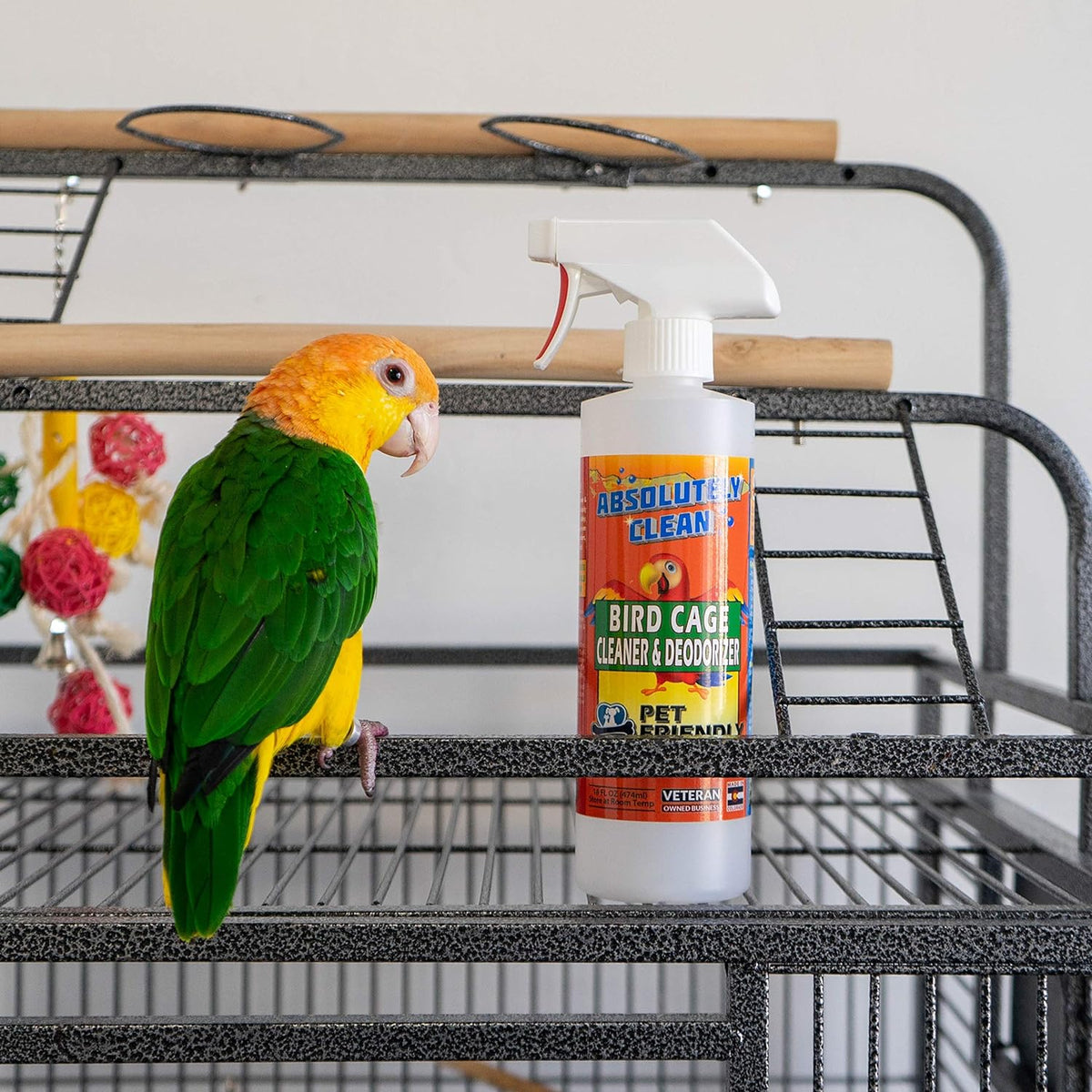 Absolutely Clean Amazing Bird Cage Cleaner and Deodorizer - Just Spray/Wipe - Safely & Easily