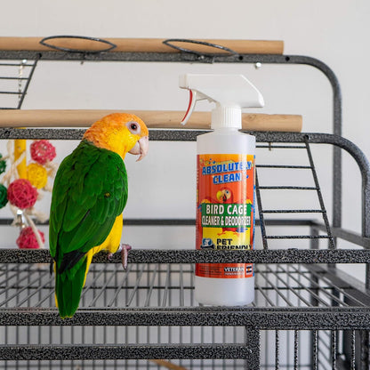 Absolutely Clean Amazing Bird Cage Cleaner and Deodorizer - Just Spray/Wipe - Safely & Easily