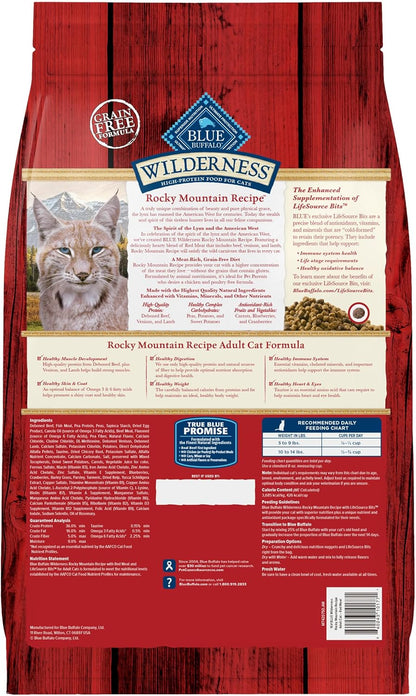 Blue Buffalo Wilderness Adult Dry Cat Food, Rocky Mountain Recipe, Chicken-Free & Grain-Free Recipe