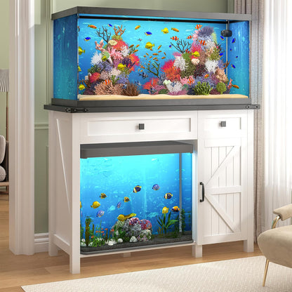 40 Gallon Aquarium Stand With Charging Station, Farmhouse Fish Tank Stand, Reptile Tank Stand