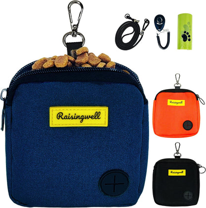 Dog Treat Pouch for Pet Walking and Training with Clicker Poop Bags Small Fanny Zipper Pack Holder