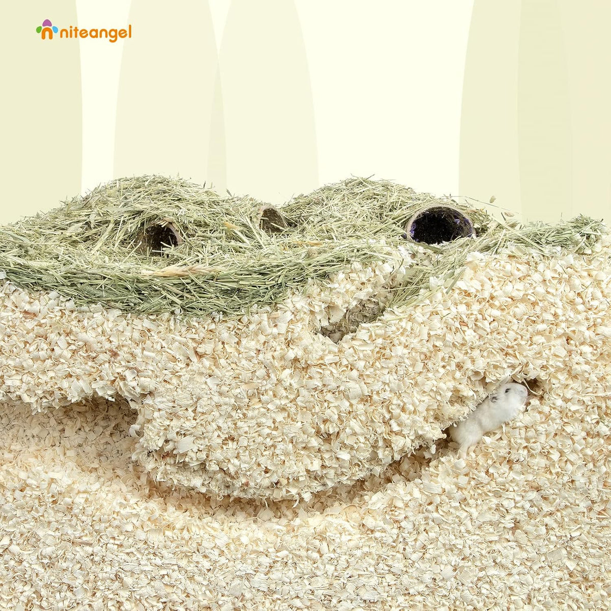 Niteangel Aspen Shaving Hamster Beddings for Syrian Dwarf Hamster Gerbil Mice Degu Rat Rabbit Bunny