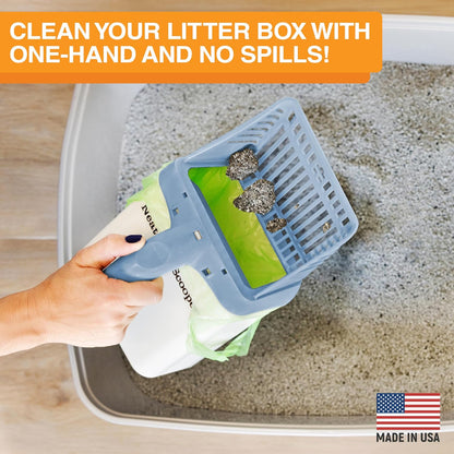 Neater Pet Brands Neater Scooper Standard Cat Litter Scoop, 60 Refill Bags – Mess-Free Cat Litter