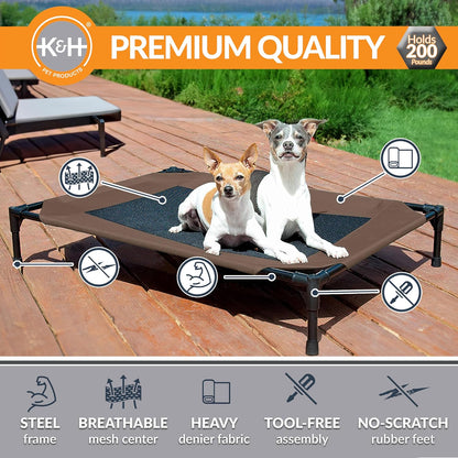 K&H Pet Products Outdoor Elevated Dog Cot, Breathable Cooling Elevated Cot Hammock Pet Bed for