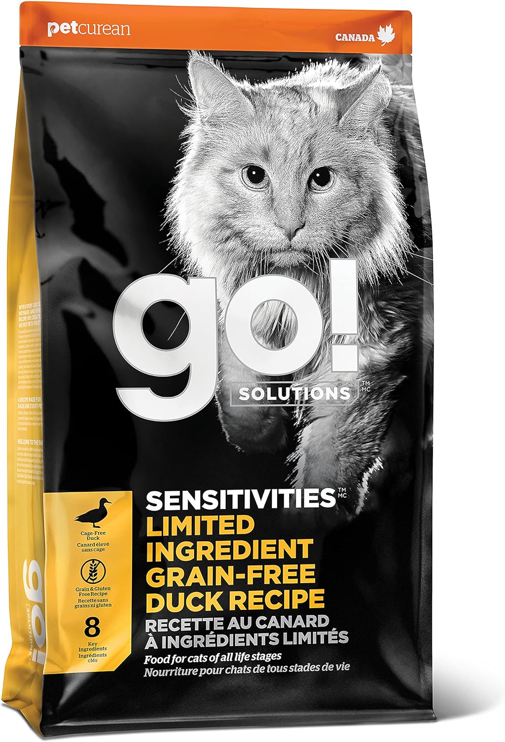 Go! Solutions Sensitivities Limited Ingredient, Grain-Free Dry Cat Food, Duck Recipe for Sensitive