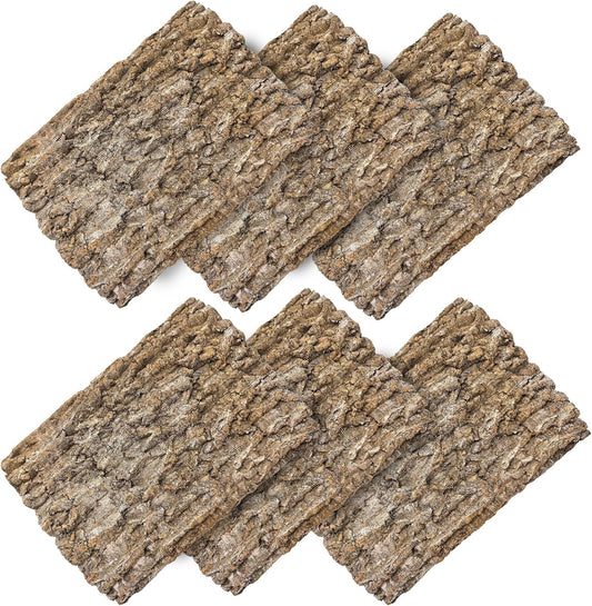 6PCS Cork Terrarium Background 15.7x11.8in Natural Large Cork Bark Backdrop Reptile Climbing Mat
