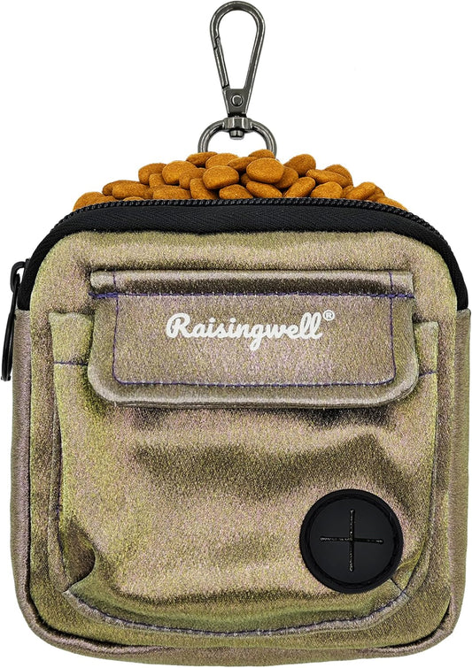 Dog Treat Pouch for Pet Walking and Training with Clicker Poop Bags and Double Bag Design Small