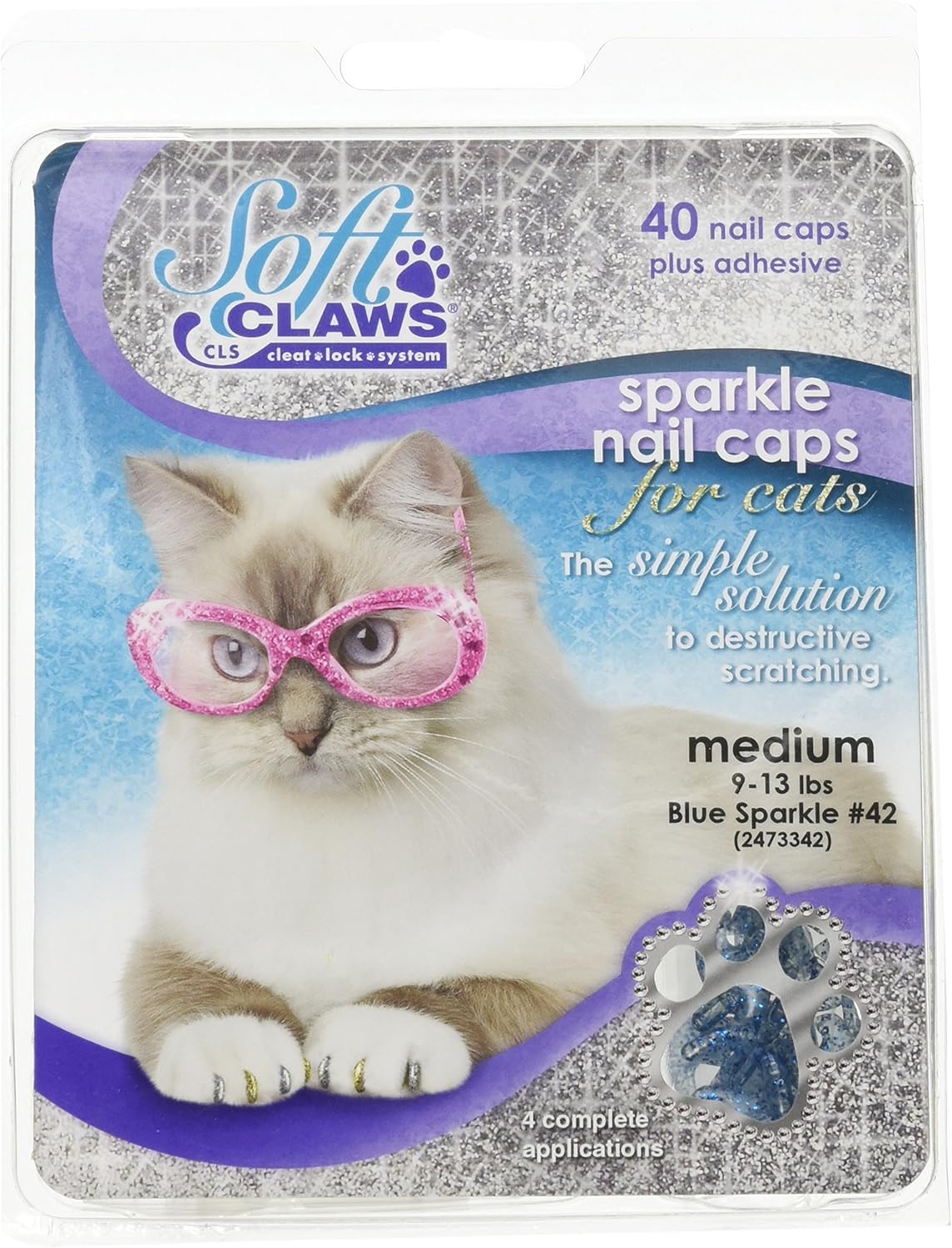 Feline Soft Claw Nail Caps M Blu Sprk