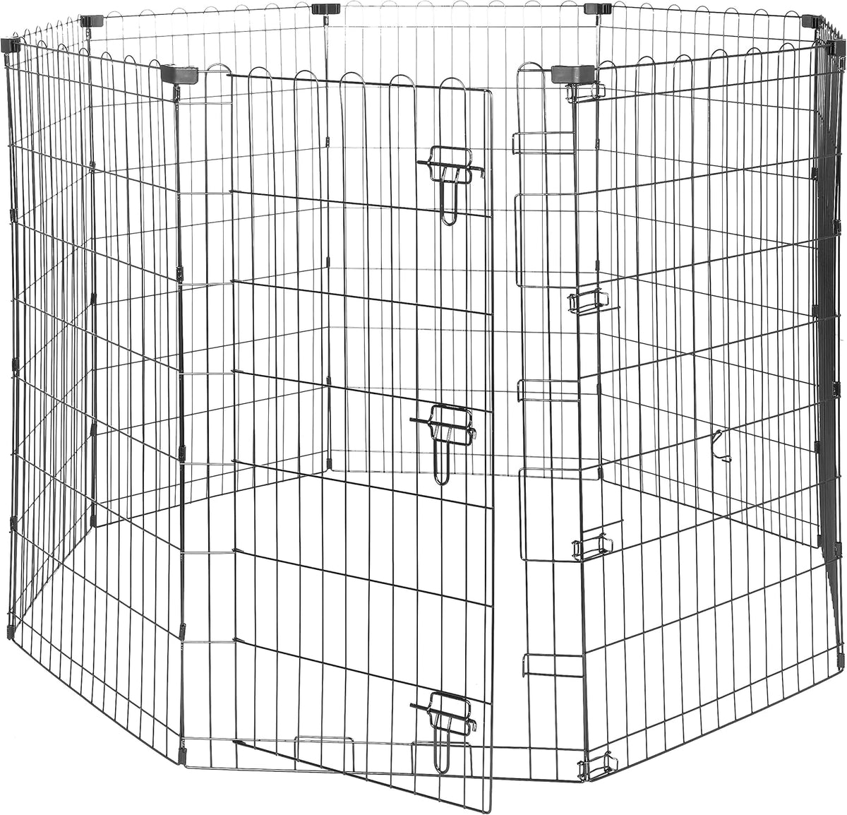 Amazon Basics Foldable Octagonal Metal Exercise Dog Playpen - Indoor/Outdoor, Single Door, Large (8