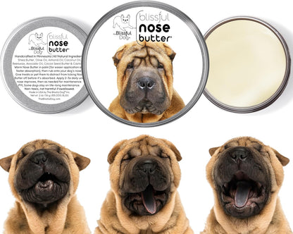 The Blissful Dog Chinese Shar-Pei Nose Butter for Dry, Cracked Skin, Lick-Safe Dog Nose Balm with