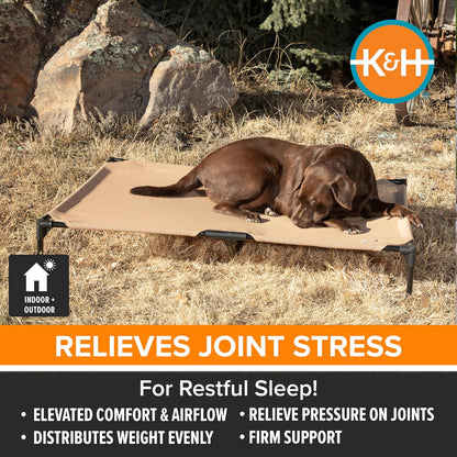 K&H Pet Products Outdoor Elevated Dog Cot, Cooling Raised Bed with Waterproof Breathable Mesh for