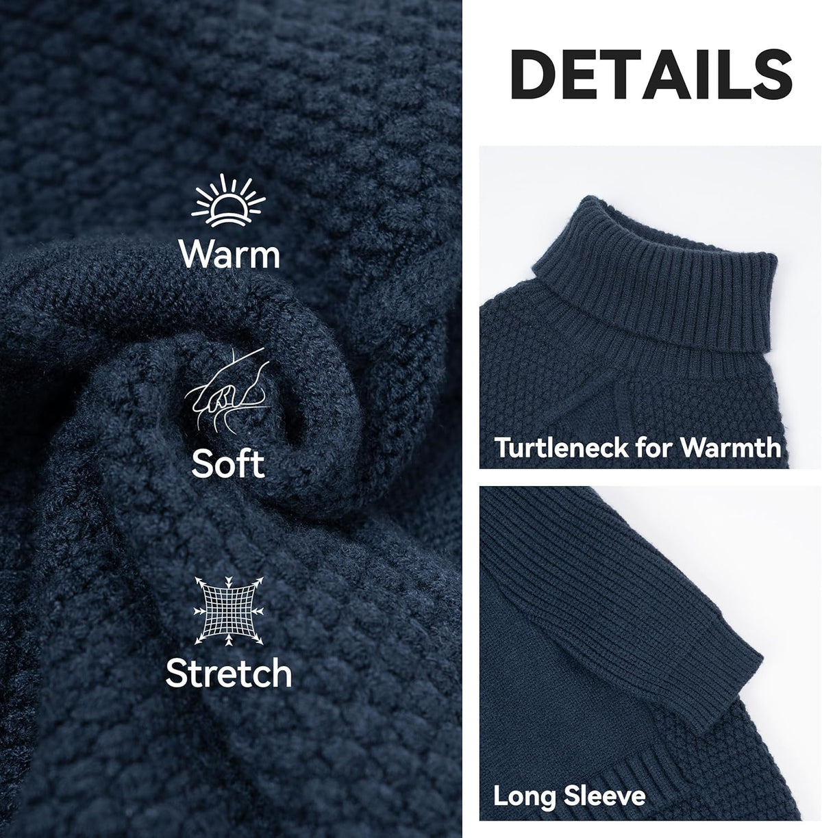 cyeollo Dog Sweaters for Medium Dogs Boy, Stretchy Warm Turtleneck Doggy Clothes for Fall Winter
