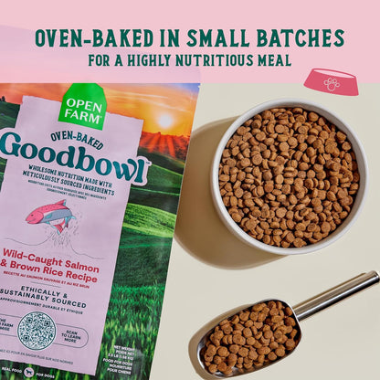 Open Farm Goodbowl, Oven-Baked Small Batch Dry Dog Food - Wild Caught Salmon & Brown Rice Recipe