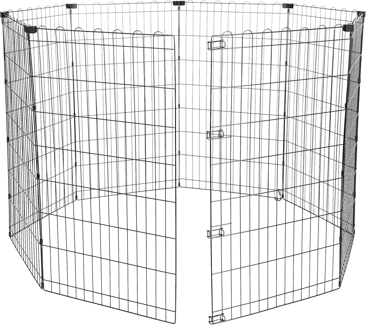 Amazon Basics Foldable Octagonal Metal Exercise Dog Playpen - Indoor/Outdoor, No Door, Large (8