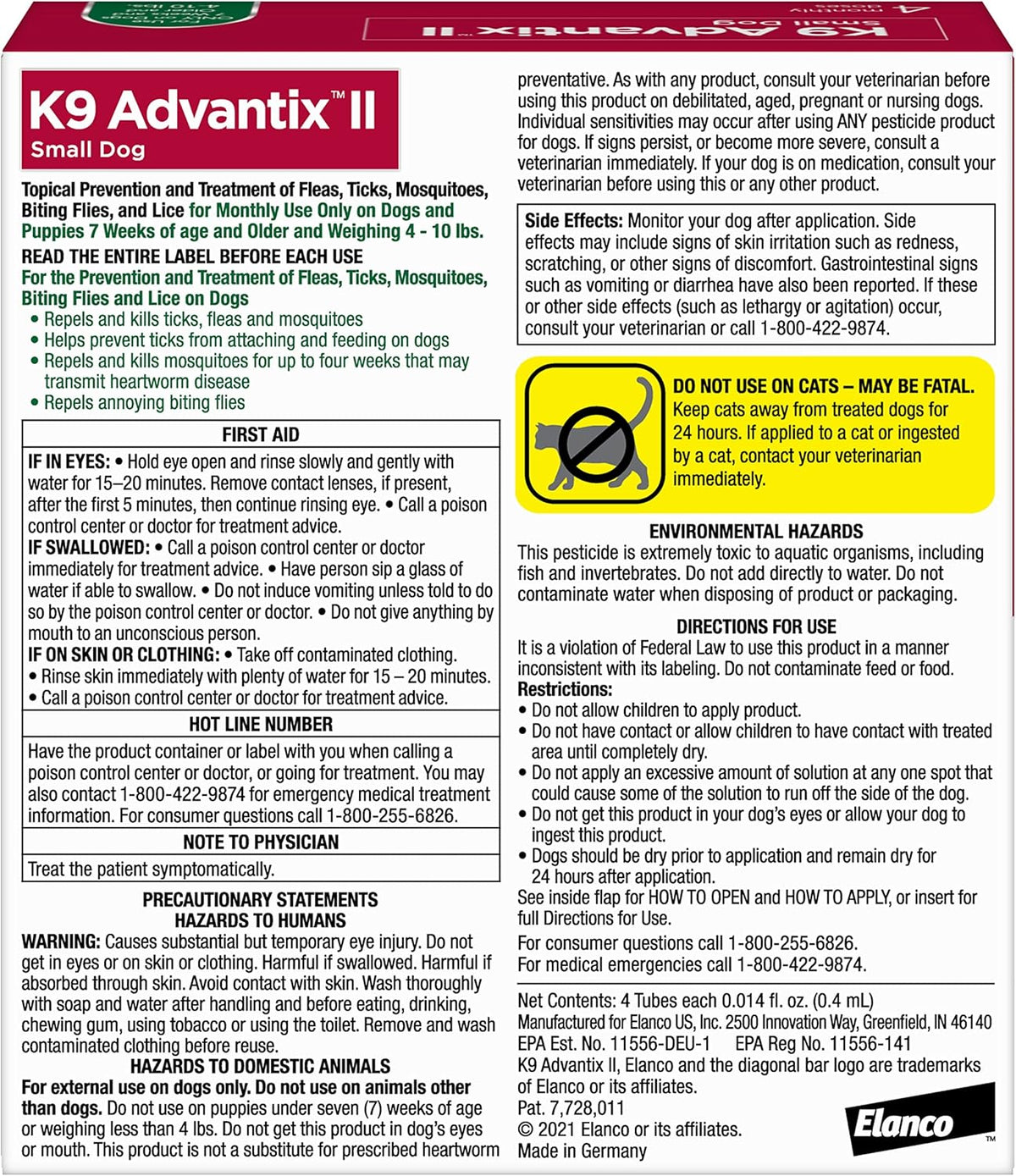 K9 Advantix II Small Dog Vet-Recommended Flea, Tick & Mosquito Treatment & Prevention | Dogs 4-10