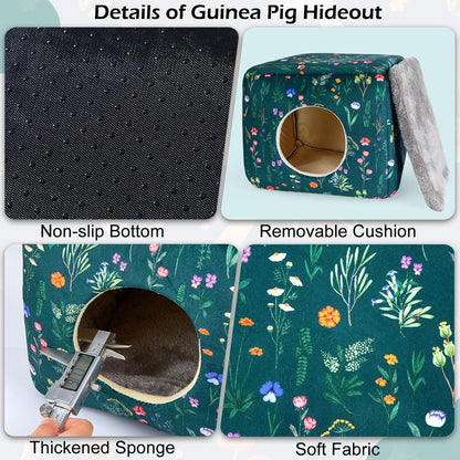 Bienbee Guinea Pig Hideout, Washable Guinea Pigs House Cozy Guinea Pigs Bed for Small Pet