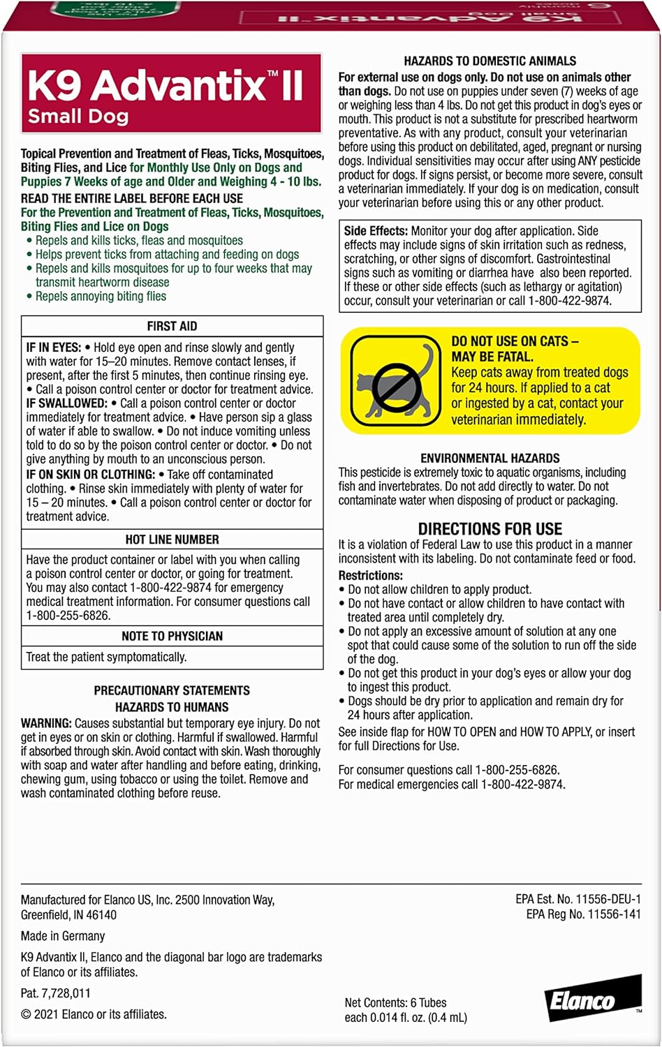 K9 Advantix II Small Dog Vet-Recommended Flea, Tick & Mosquito Treatment & Prevention | Dogs 4-10