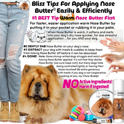The Blissful Dog Chow Nose Butter for Dry, Cracked Skin, Lick-Safe Dog Nose Balm with Moisturizing