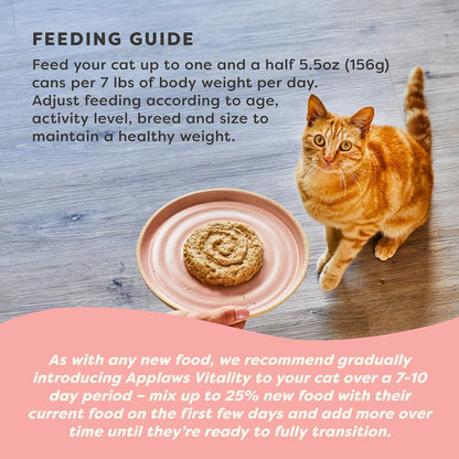 Applaws Vitality Wet Cat Food Paté, Natural Canned Cat Food, Wet Food for Cats with Added Vitamins
