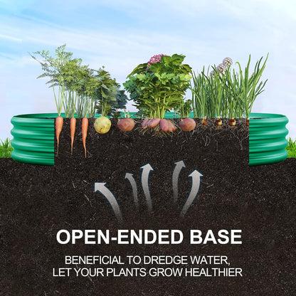 Land Guard Galvanized Raised Garden Bed Kit, Galvanized Planter Raised Garden Boxes Outdoor, Oval